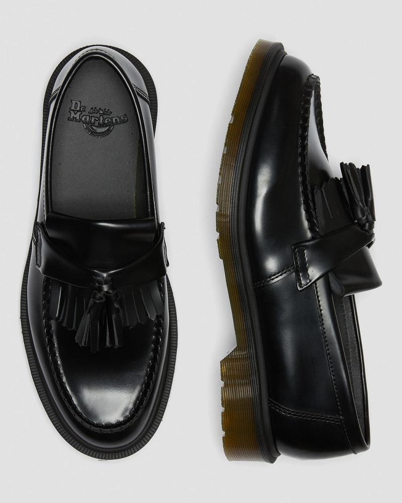 Dr Martens Adrian Smooth Læder Tassle Loafers Oxford Sko Dame Sort | DK 382XYU